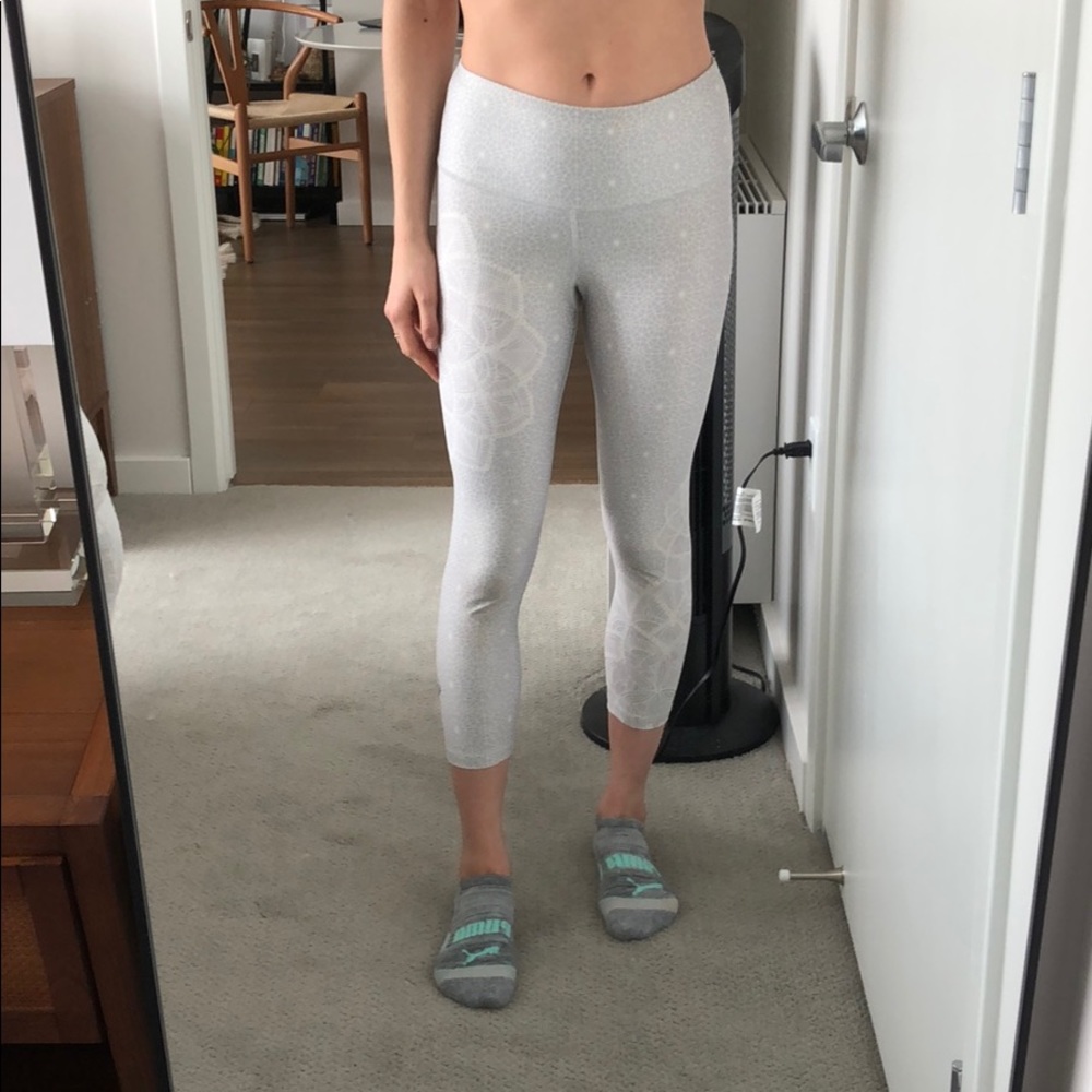 My Inner Fire Grey Mandala Yoga crop leggings